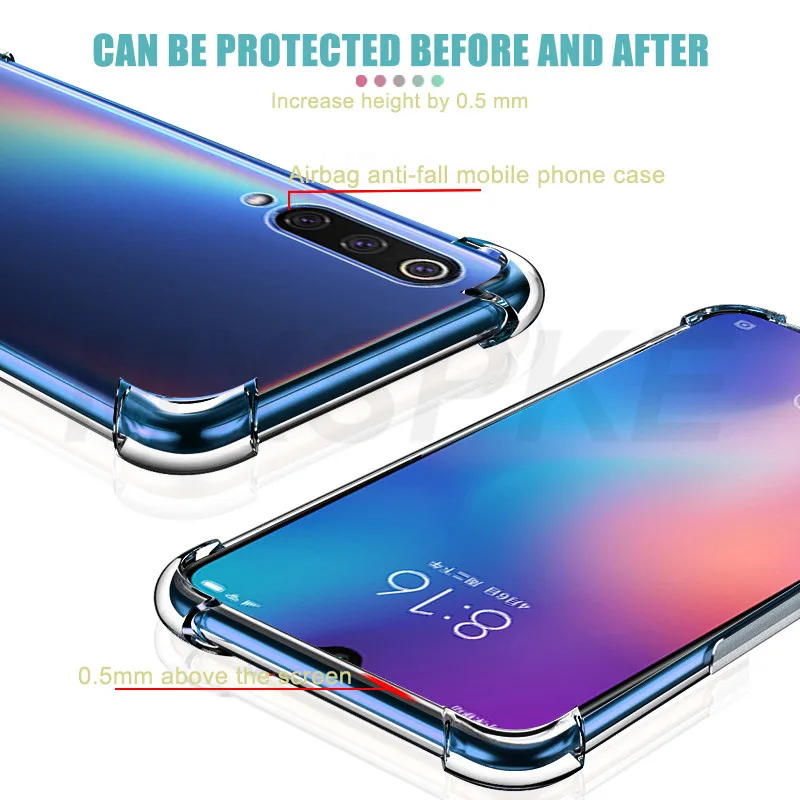 Luxury Shockproof Silicone Phone Case For Xiaomi Mi 9 8 A3 A2 10 11 Lite Case Xiaomi Mi 9 8 SE 9T 11X 10T Transparent Back Case