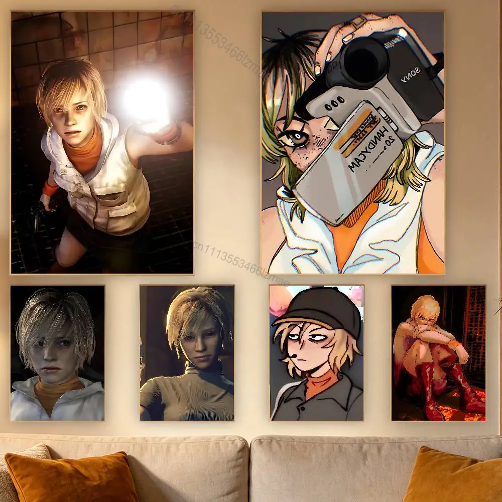 

S-Silent Hill H-Heather Mason Poster Retro Paper Sticker DIY Room Bar Cafe Aesthetic Art Wall Painting