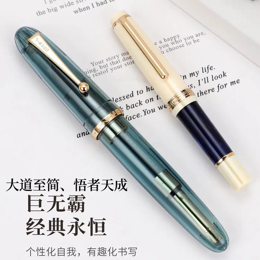 Jinhao-Stylo à Plume #8 en Résine de Grande Taille, Extra Fin, Fin, Moyen, Écriture de Bureau, Convertisseur d\'Encre de Haute Capacité, 9019