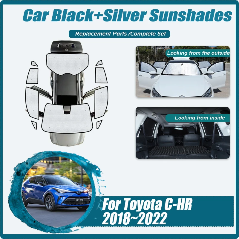 

Car Sunshade Covers For Toyota C-HR CHR 2018 2019 2020 2021 2022 Sunscreen Window Shades Sun Coverage Pad Vusor Auto Accessories