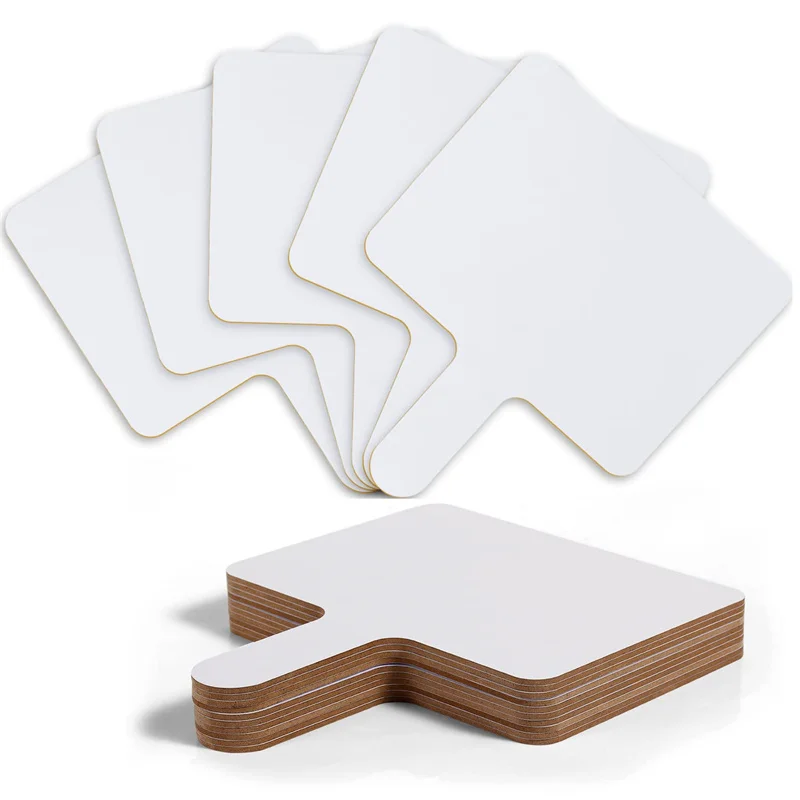 10PCS Answer Board Handheld Student Kids Whiteboards White Double Sided Small Game Props Melamine Reusable Whiteboard Child Kids