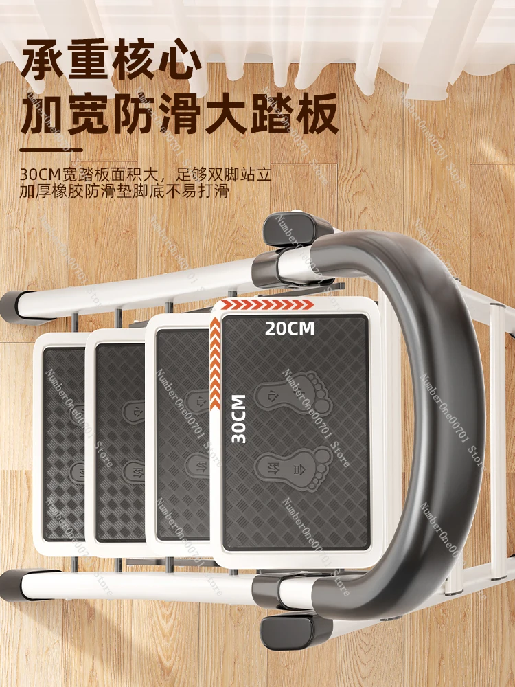 

Foldable A-Frame Ladder for Home Use, Thickened Alloy Dual-Purpose Step Stool and Telescopic Climbing Ladder