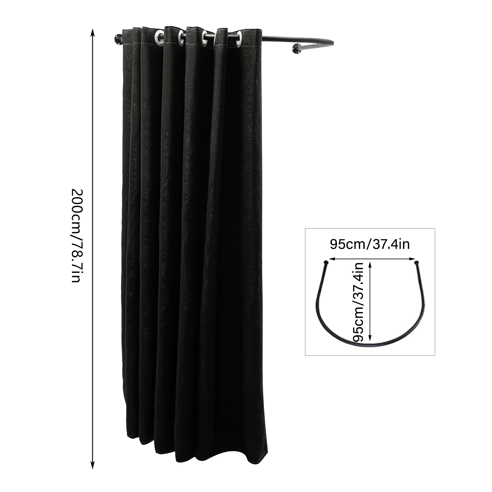 غرفة تركيب على شكل حرف U، غرفة تغيير متجر الملابس المحمولة، غرفة تزيين لحماية شاشة الخصوصية مع ستارة تظليل #2