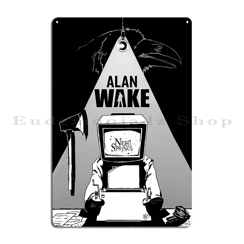 Alan Wake Minimalist Video Game Game Wall Art Video Game Art Metal Plaque Poster Rusty Customize Funny Party Tin Sign Poster