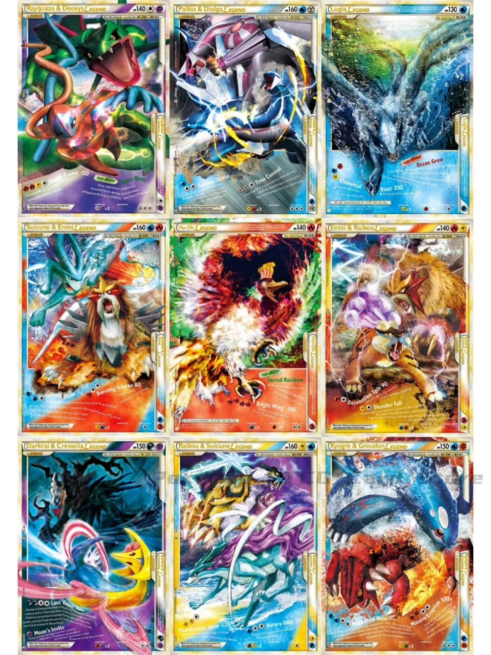 

9 шт. PTCG карты покемонов, игровой комплект Ho-Oh Groudon Kyogre Enemy Series, креативная коллекция боевых карт, карточная игра, подарок покемона