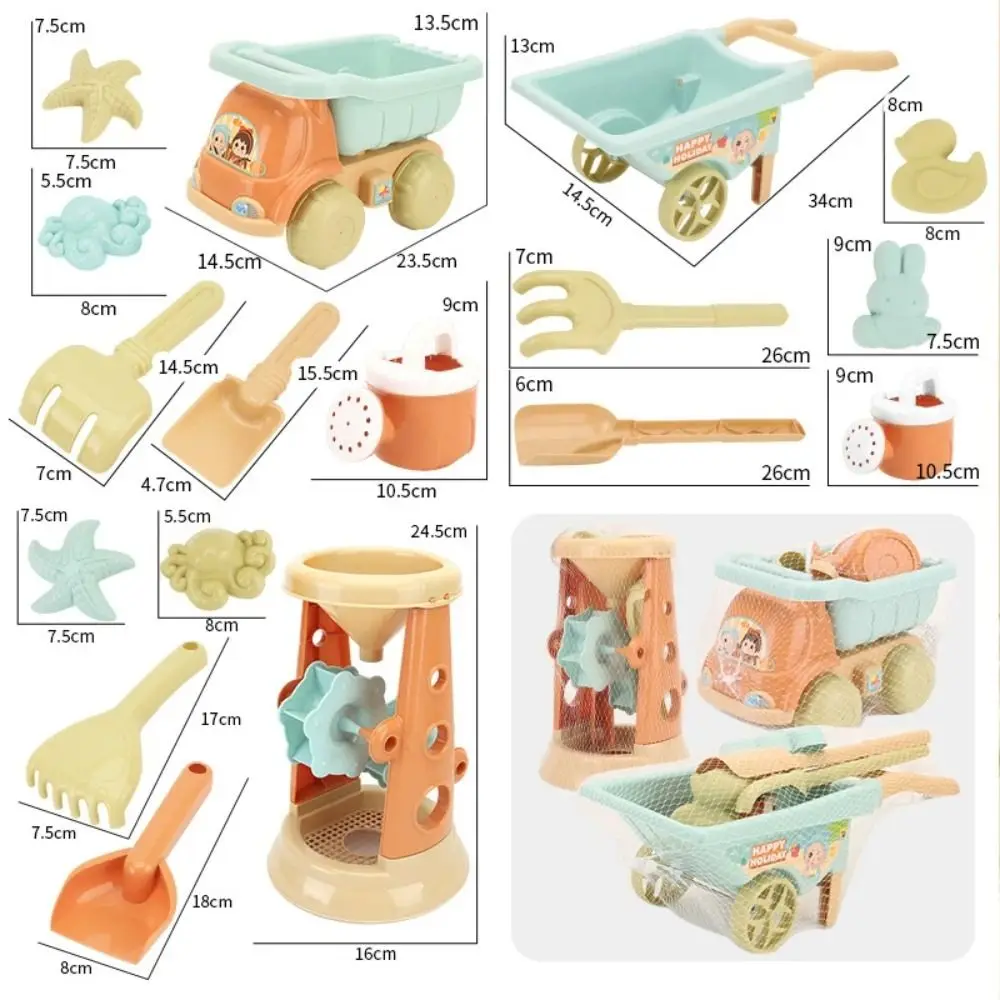 Pelle drôle jouets de plage en plein air ensemble léger Durable plage sable jouer jouets dessin animé Portable plage seau jouets sable plage jeu