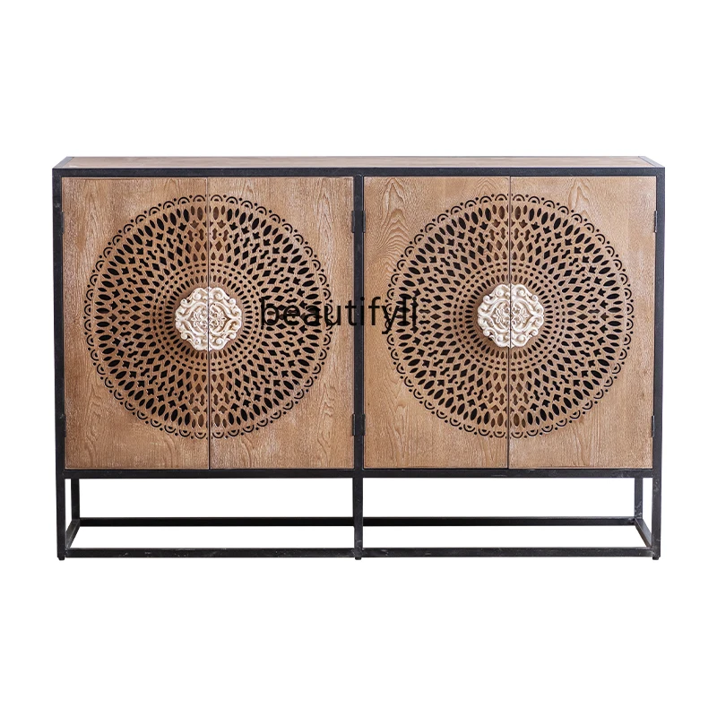 

American Country Retro Porch Small Apartment Living Room Multi-Functional Storage Decoration Sideboard Cabinet furniture