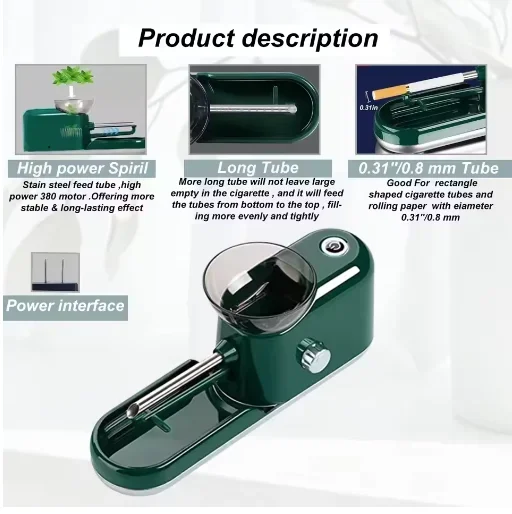 Smoking Accessories Electric Automatic Cigarette Rolling Machine Tobacco Injector Maker Roller Grinder Making Cigarette Device