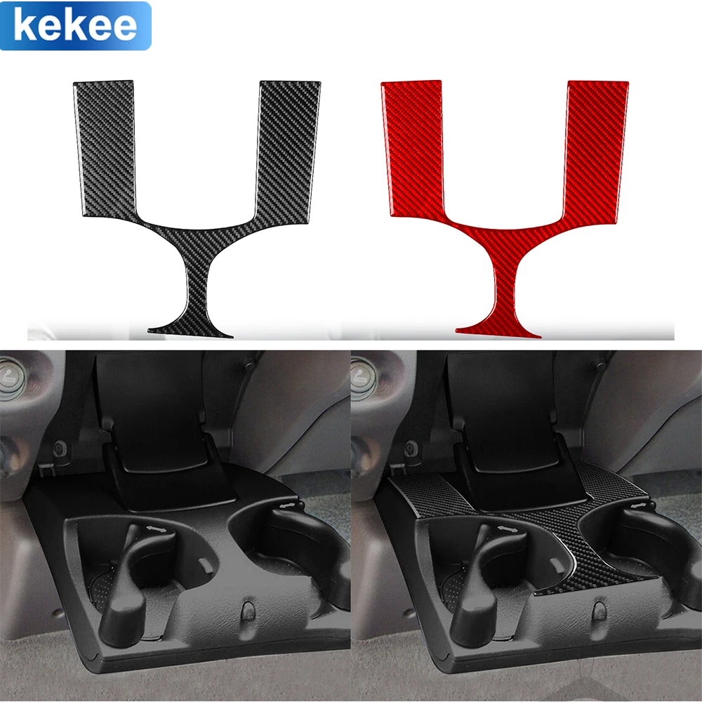 For Dodge Ram 1500 2500 3500 1998-2002 Center Cup Holder Panel Cover Real Carbon Fiber Sticker Car Interior Moulding Accessories