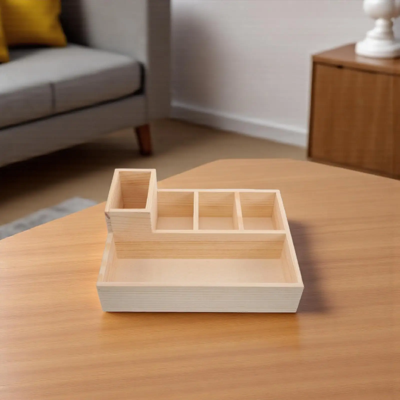 

Wooden Box Organizer Multiple Compartments For Tea Bags Sugar Packets Stationery Craft Supplies Bead Storage Box Desk