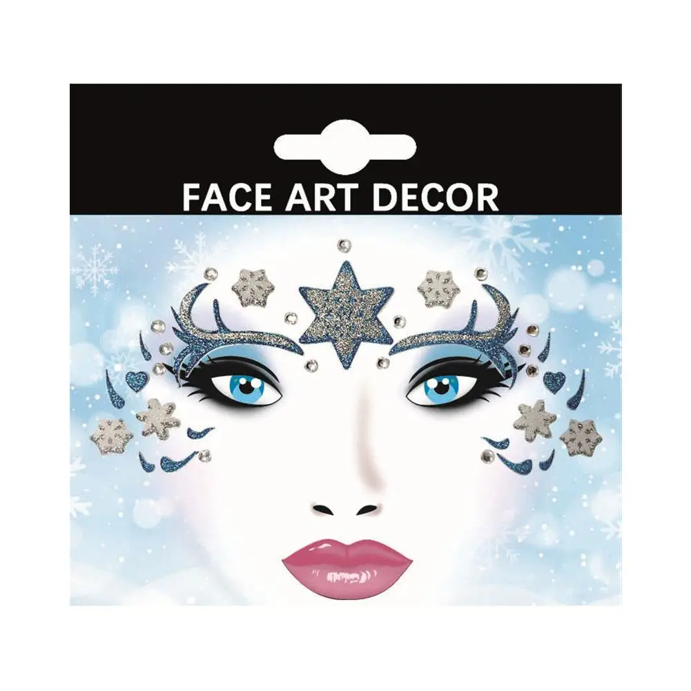 ฮาโลวีน Face Self-กาว Glitter Jewel Tattoo สติกเกอร์ Rave แพทช์เทศกาลแต่งหน้า S4g4