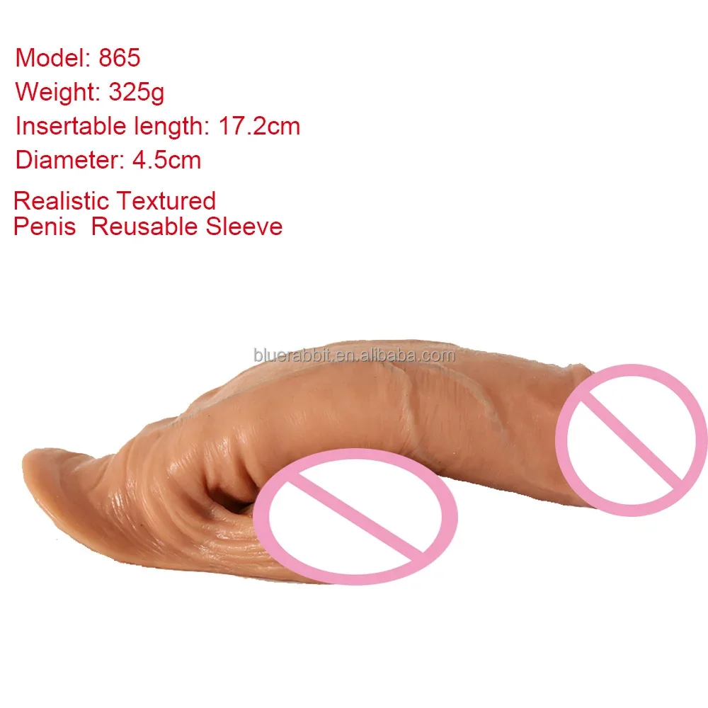 GF Ftm Packers Wholesale 2 in 1 Ultra Soft Silicone Hollow Penis Sleeve with Big Scrotum Prosthetic Stroker