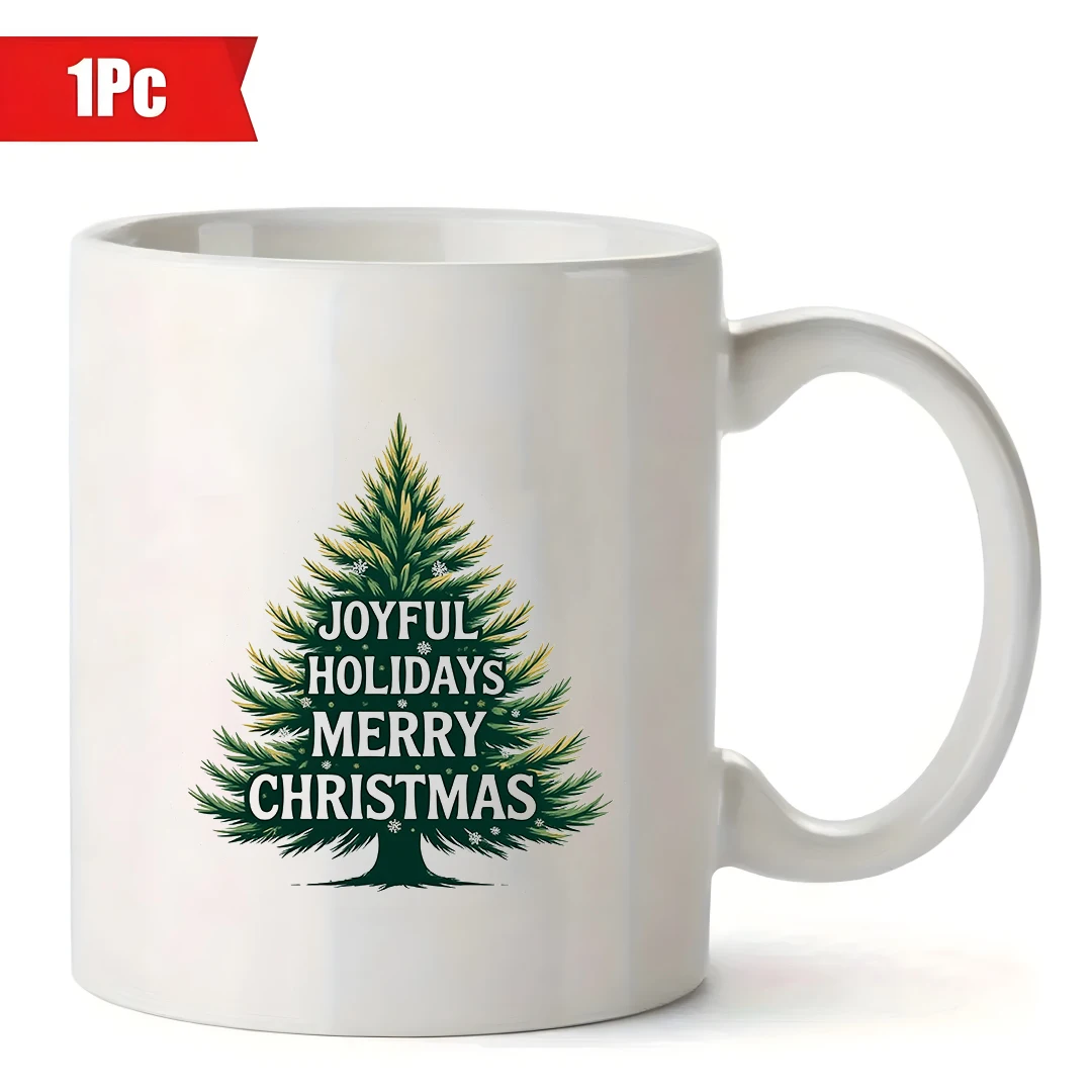 Taza de 11 oz + taza con diseño de árbol de Navidad, regalo de Navidad, taza para niños, juego de tazas de café para oficina familiar