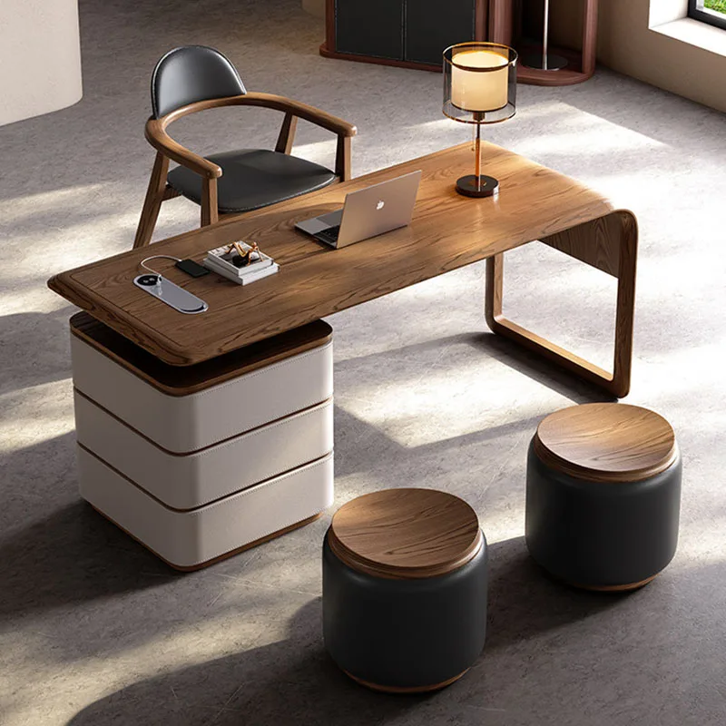 Wooden Computer Office Desk Standing Decoration Bedroom Crafts Office Desk Modern Reception Escritorio Oficina Trendy Furniture