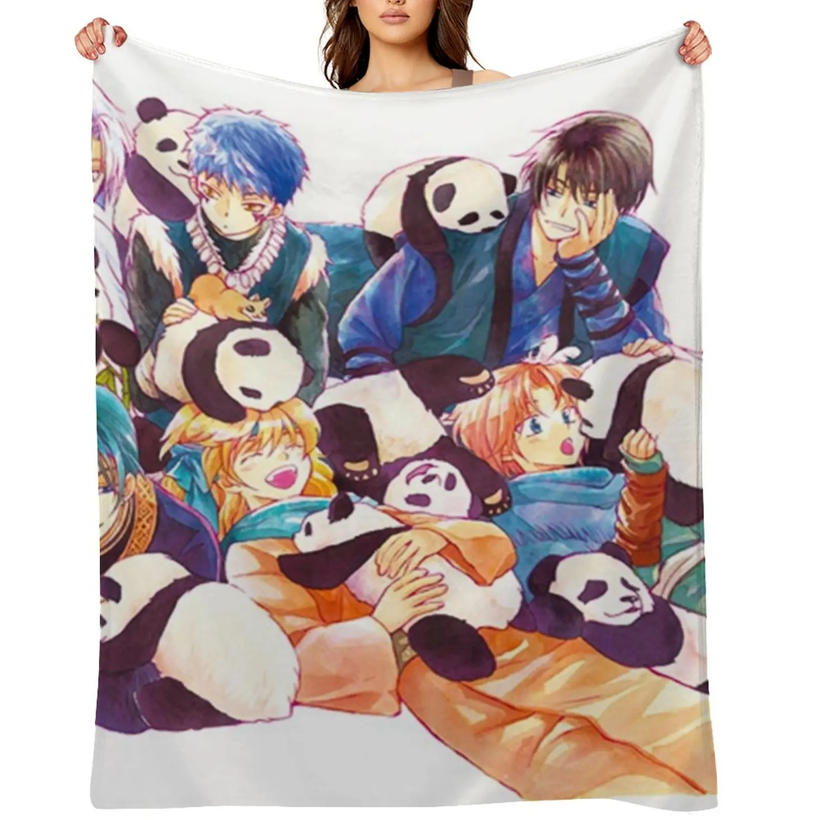 

Akatsuki no Yona Yona of the Dawn The Dark Dragon and the Happy Hungry Bunch Anime Throw Blanket Sofas Baby Blankets