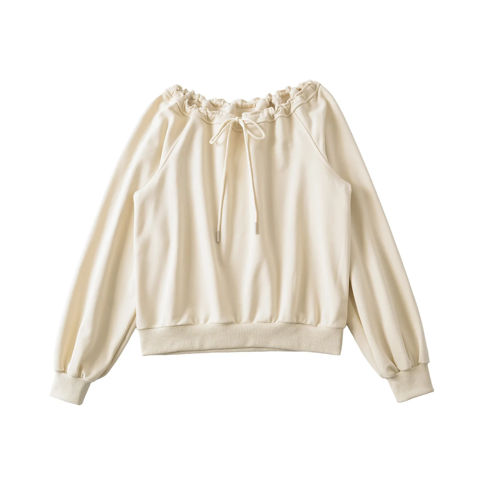 

Свободный стиль, милый свободный свитшот с длинными рукавами для женщин, осенний новый эластичный универсальный повседневный спортивный пуловер с высокой талией, топ 8FEF