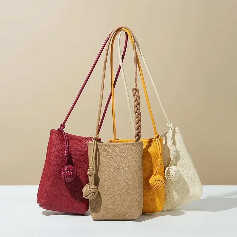 

Новая вертикальная сумка-кроссбоди для телефона из мягкой плетеной натуральной кожи, маленькая женская сумочка, легкая городская сумка через плечо, более 20 цветов