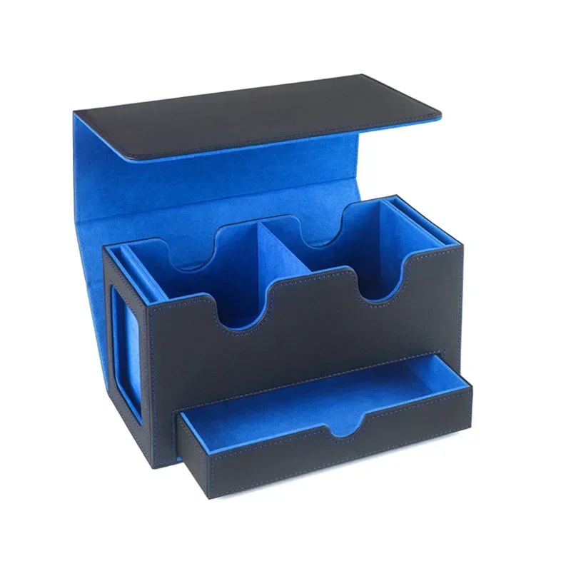 3-in-1 Trading Commander Card Deck Case PU lederen kaartopbergdoos Houdt 200+ magnetische sluiting Kaarthouder voor PKM MTG TCG Game