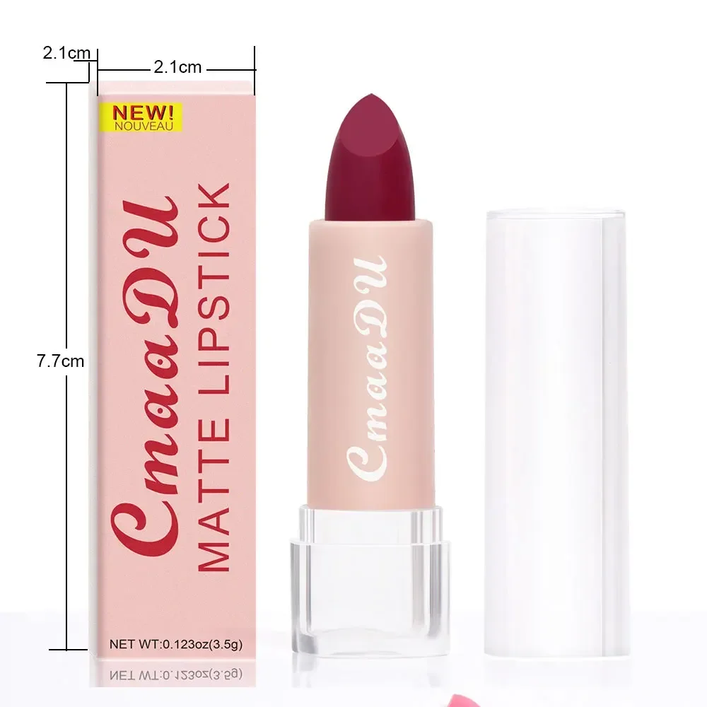 Meistverkaufter CmaaDu Natural Lasting Velvet Matte Lippenstift Lipgloss Make-up Antihaft-Cup Plumping Lipsticks Lipgloss Cosmetics