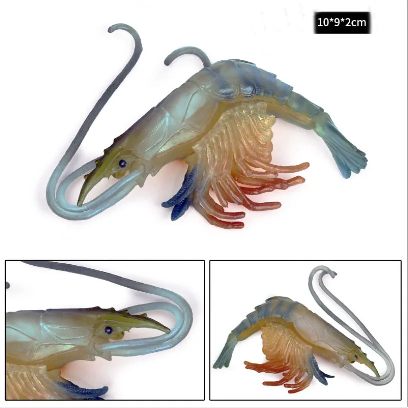 Simulation Marine Animal Models Shrimp Colorful River Prawn Children's Toy Static Decoration Hand To Do For School Teaching