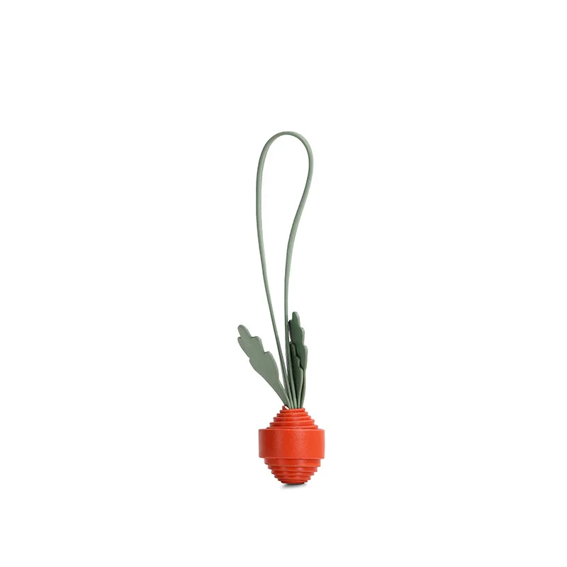 

Genuine Leather Handwoven Keychains Carrot Retro Women's Handbag Decorations Sheepskin Niche Pendant