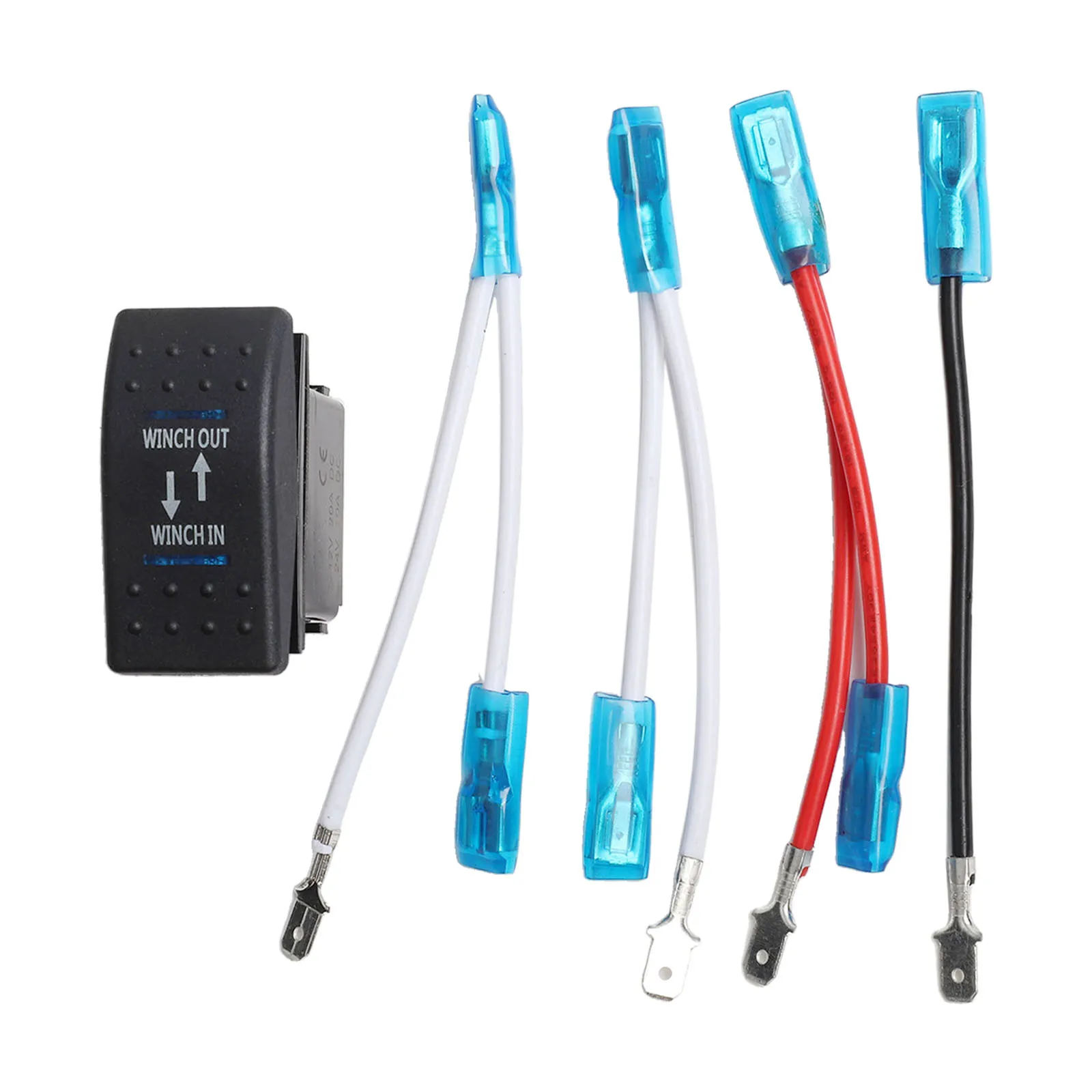 

7-Pin Winch In/Out Rocker Switch For Upgrading Most Wiring Harness To Control Led (ON)-OFF-(ON) Switch Blue IP67 High Quality