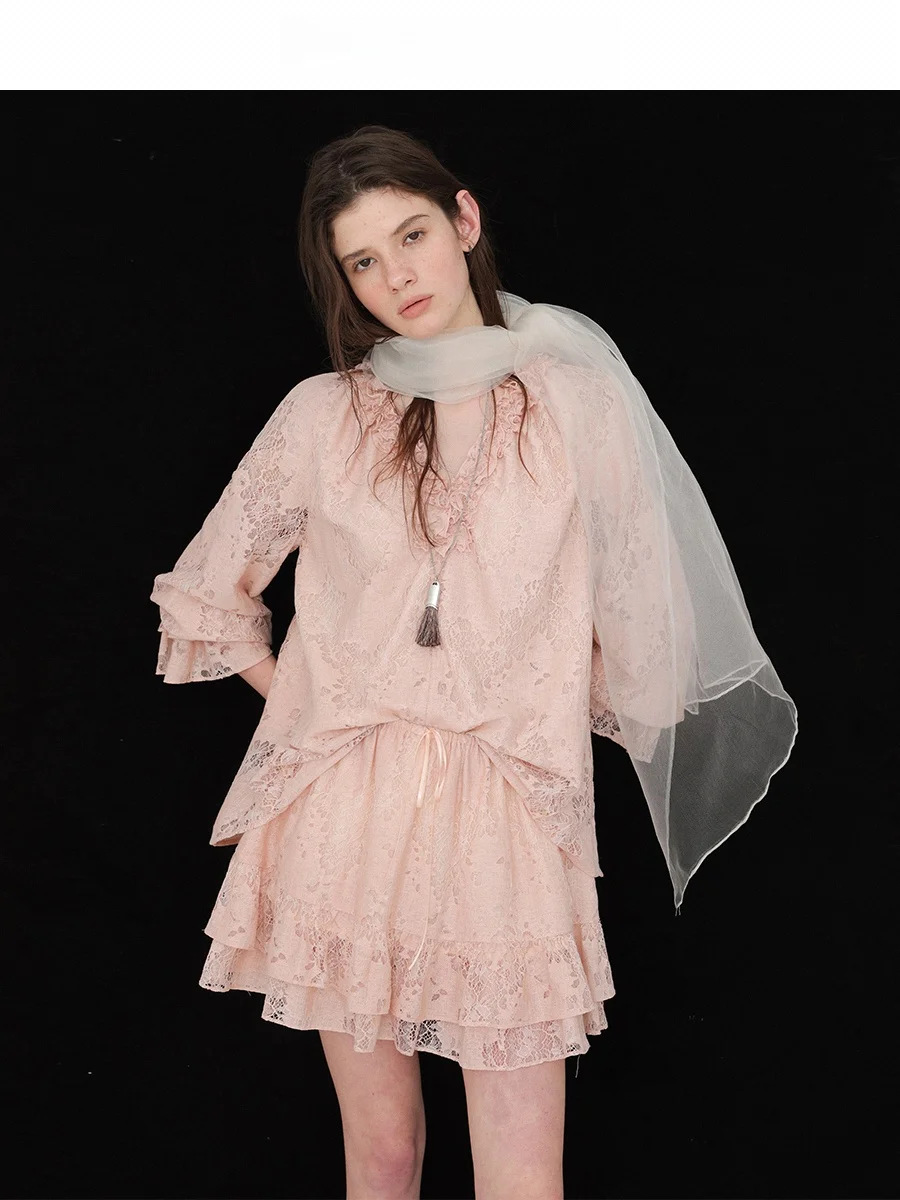 camisa-de-encaje-estilo-ballet-romantico-para-mujer-conjunto-de-falda-de-media-longitud-de-verano-transpirable-con-textura-bordada-translucida-corte-holgado-y-cuello-en-v