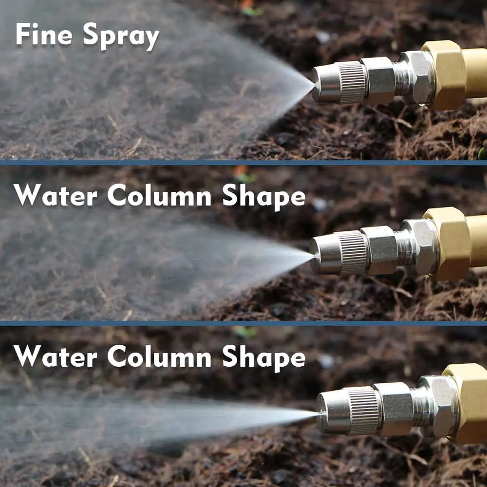 1.0-1.8mm 1/4" Misting Cooling Nozzles Brass Adjustable Atomization Sprayer Adapter for Garden Irrigation Agriculture Watering
