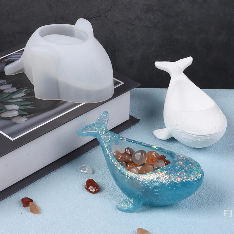 

[YU] силиконовая форма в форме кита, контейнер для хранения подсвечника, художественное ремесло, форма для эпоксидной смолы, домашний декор