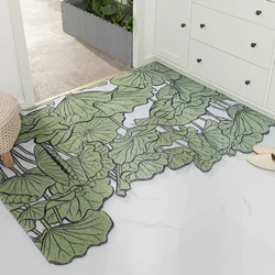 Washable Non-Slip Doormat Low-Profile Inside Floor Mat Door Rugs Entryway Green Absorbent Resist Dirt Entrance Mat Entry Carpet