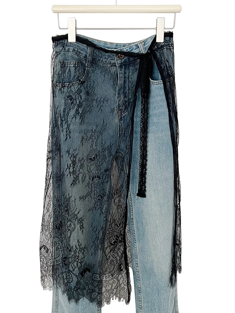 Saia Midi de Renda com Cinto, Cintura l, Estampa Floral em Poliéster, Moda Primavera Verão, Lançamento.