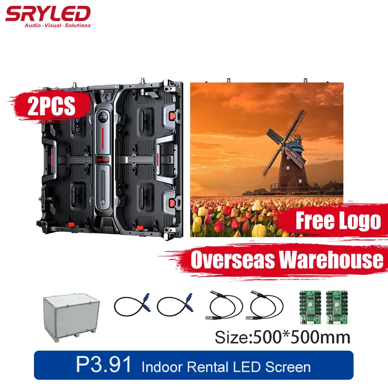 SRYLED LED Screen P2.6 P2.9 P3.91 P4.81 SMD2121 Indoor Rental Stage Church Event Backdrop LED Display Screen Overseas Warehouse