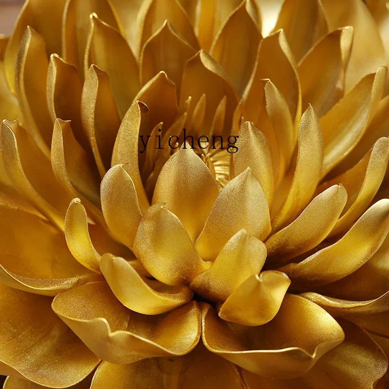 r8.14-Golden Emperor Lotus Ornament Living Room Buddhist Hall Buddha Front Lotus Zen Incense Insert