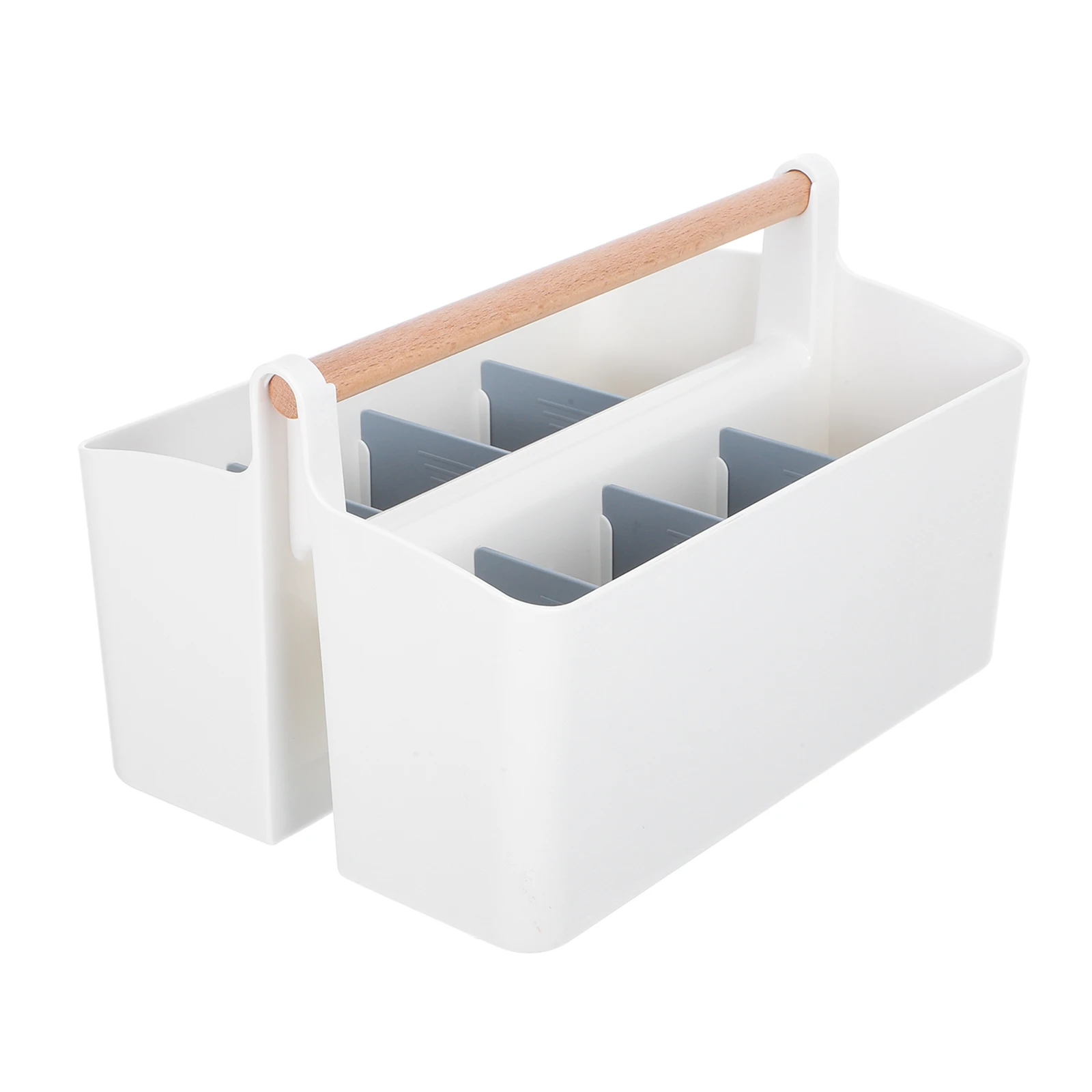 

Portable Basket with Handle for Makeup Brushes Art Supplies Adjustable Dividers Craft Storage Organizer Kids Desk Vanities