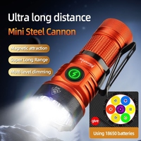 7xLED High Bright White/Red/Green/Blue/365nm UV Light Mini Flashlight USB Rechargeable Hiking Fishing Camping Magnet Work Torch