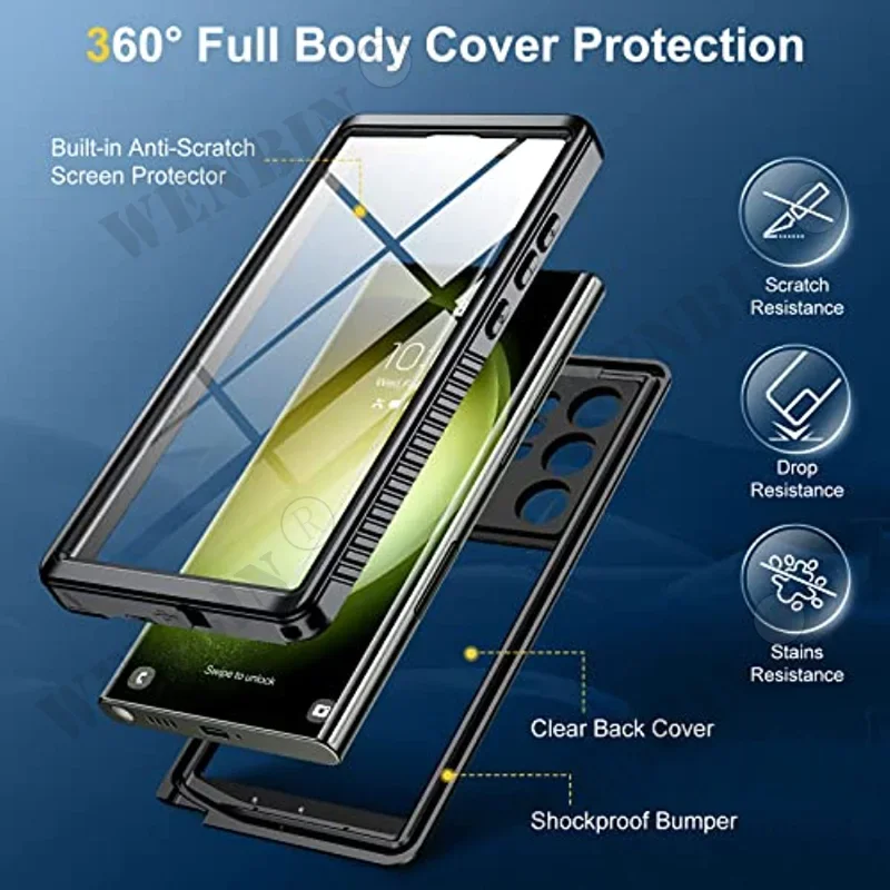IP68 Waterproof Case For Samsung Galaxy S24 S23 Ultra Plus S21 FE A54 A34 A14 A53 Full Protection Heavy Duty Shockproof Cover