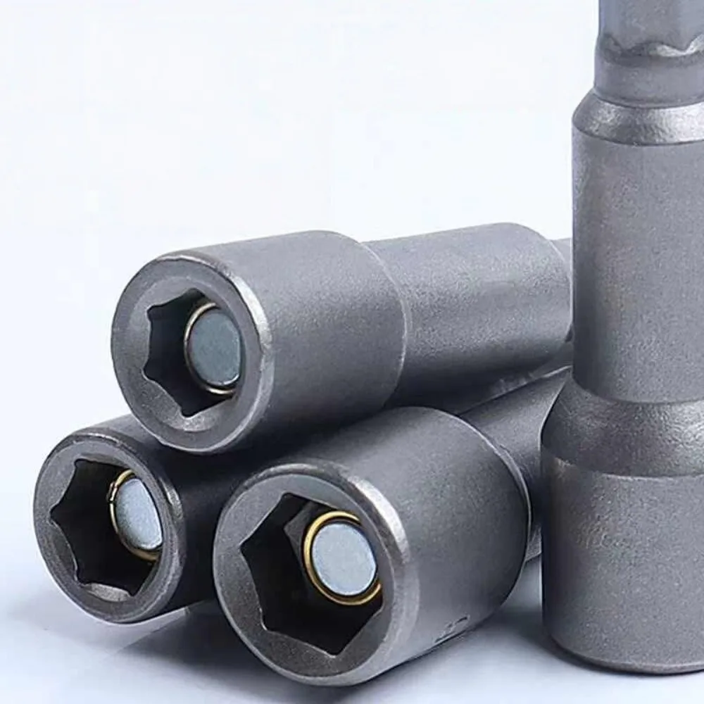 1Set Hexagonal Socket Nozzle Nut Screwdriver Bits Magnetic Non-magnetic 5/6/8/10/12/14~19mm Nut Driver Drill Bit Repair Tool Kit