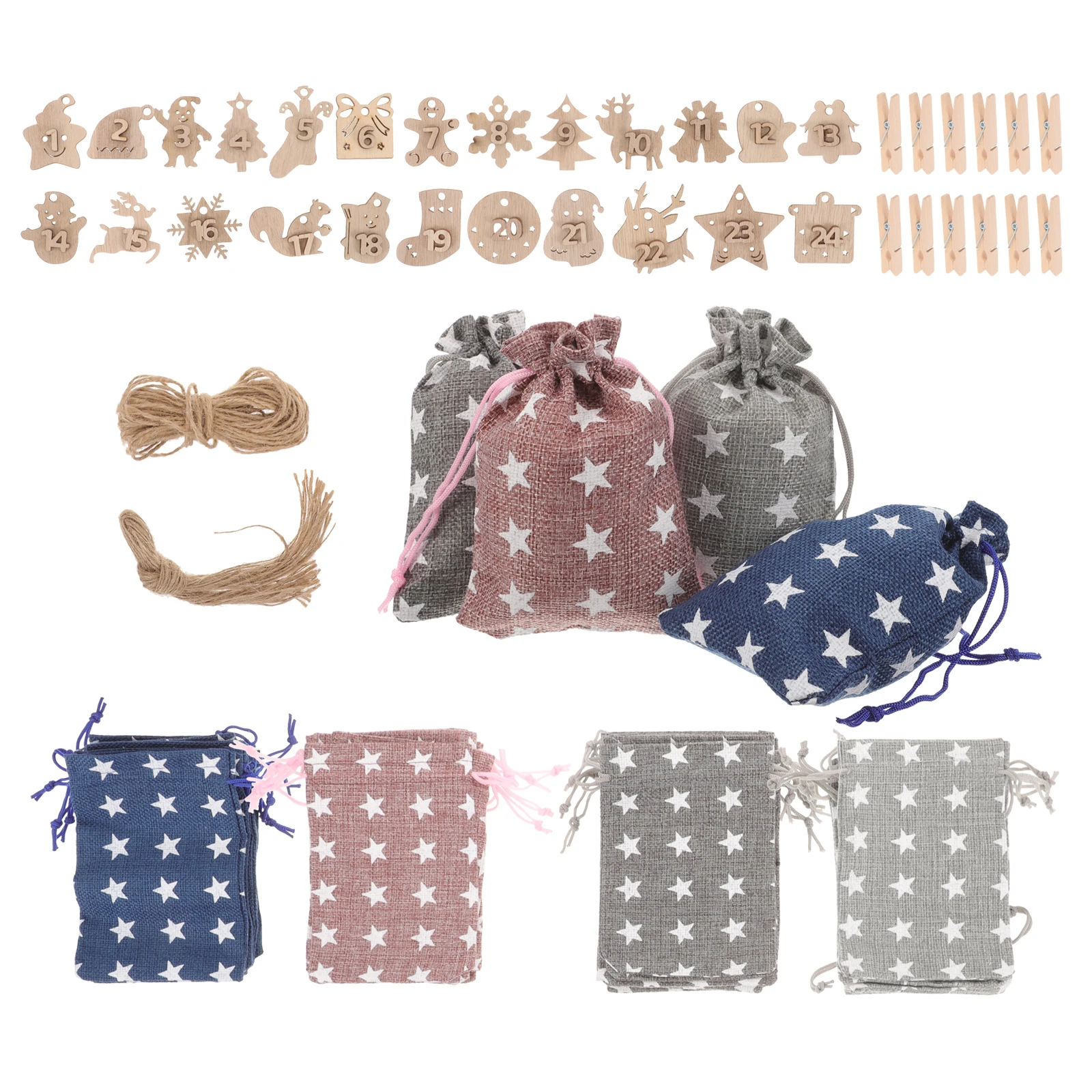 

1 Set Christmas Gift Bags Portable Cloth Candy Bags For Party Snacks Storage Drawstring Cookie Baking Dessert Packaging Small