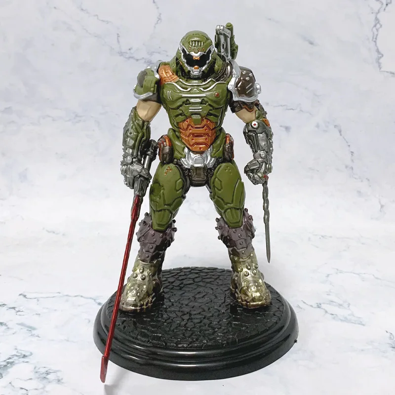 21CM Doom Slayer Eternal Action Figure Collection Model Statue Anime Destroy Hunter Akam Figurine Desktop Ornament Pvc Toy Gift view 2