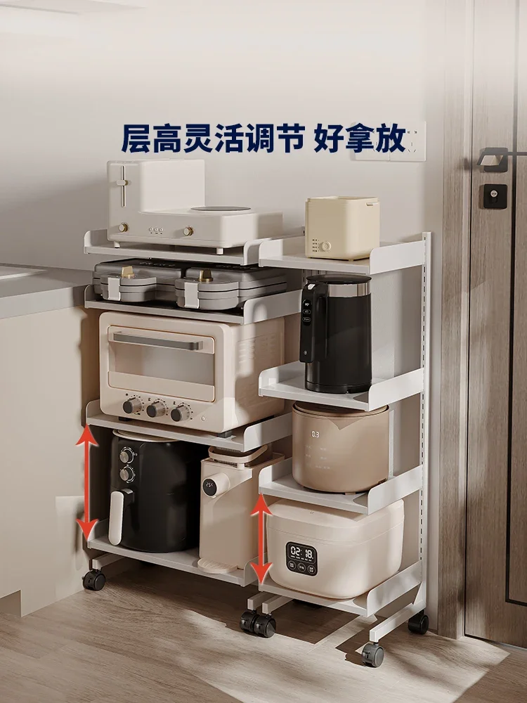 Kitchen multi-layer clamping trolley storage pots and pans electrical shelves oven floor racks