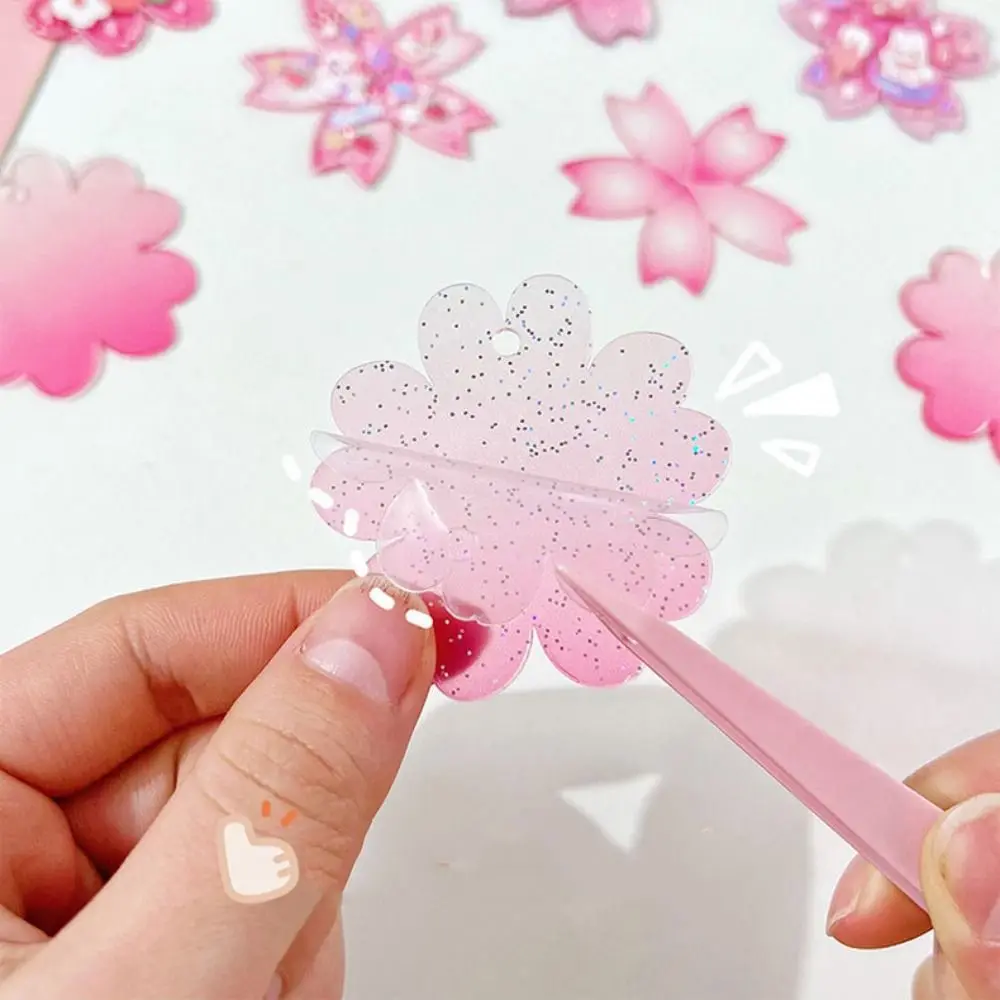 Sakura Gradient Cartoon Gooka Set Handmade Sticker Tool DIY Goo Card Set Funny Acrylic Gooka Stickers Set Notebook Decoration