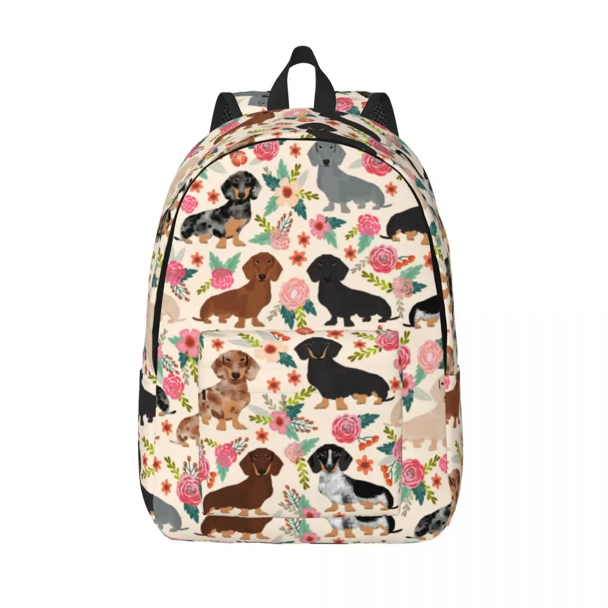 Dachshund Dogs Vintage Florals Backpack for Boy Girl Kids Student School Bookbag Daypack Preschool Kindergarten Bag Outdoor