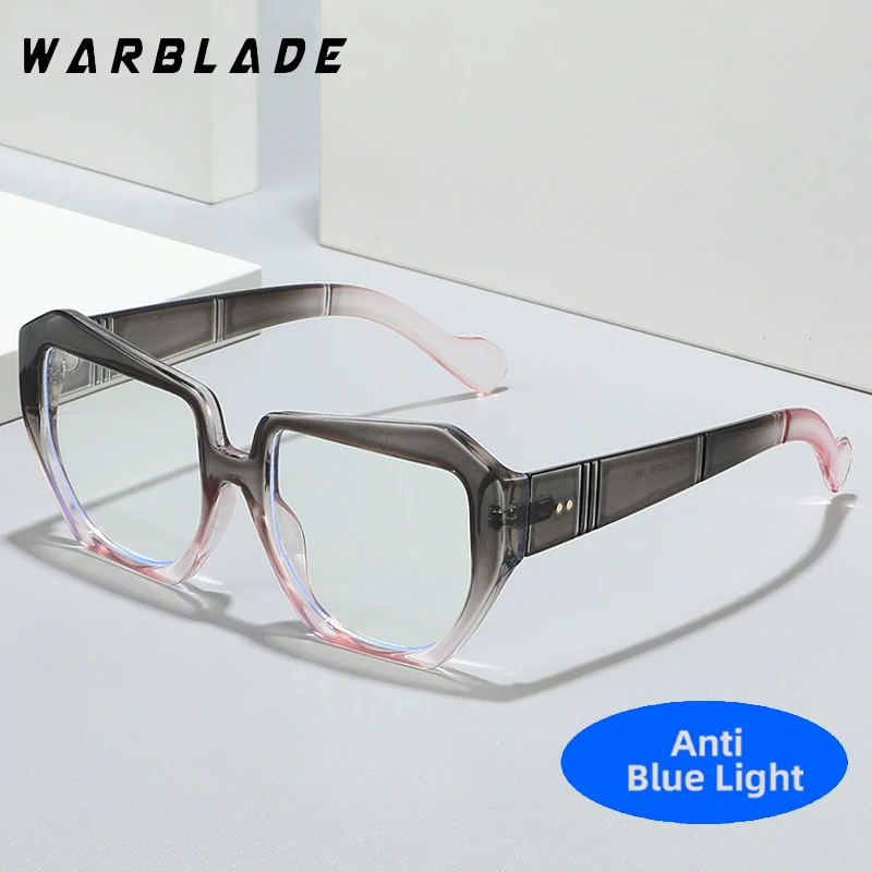 Oversized Square Anti Blue Light Glasses Women Fashion Clear Lens Spectacle Female Vintage Big Frame Computer Goggles Eyewear