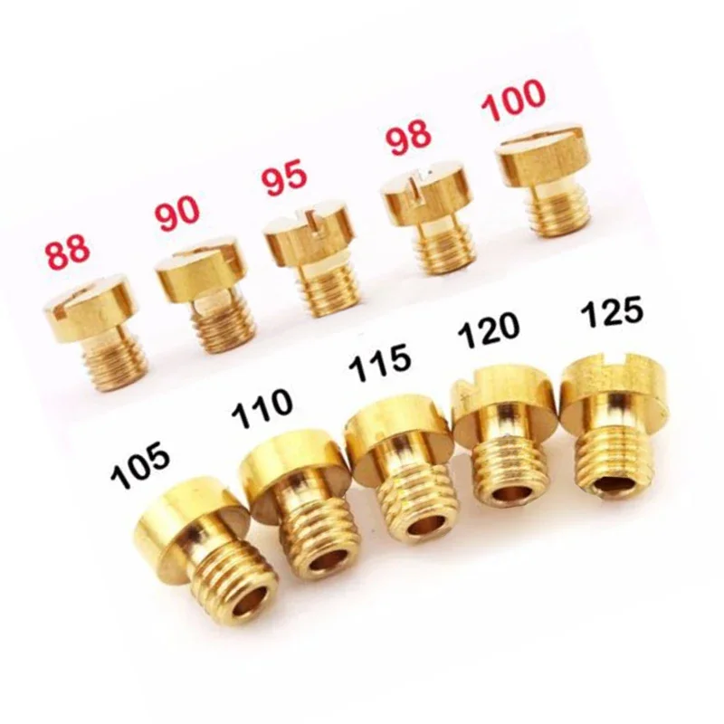 10Pcs Main Jets For Mikuni Carburetor VM22 VM24 VM26 125cc 150cc 200cc 250cc Car Main Jet Kit M5x0.75mm