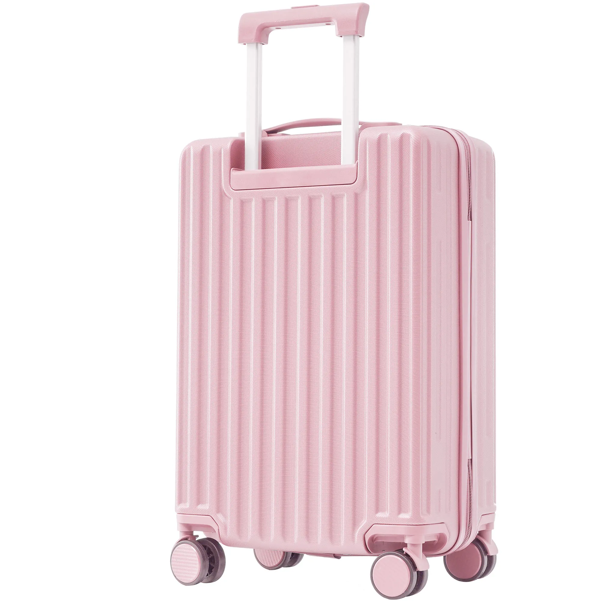 TSA custom lock 55*36*21 pink hard shell case suitcase hand luggage 4 rolls ABS material