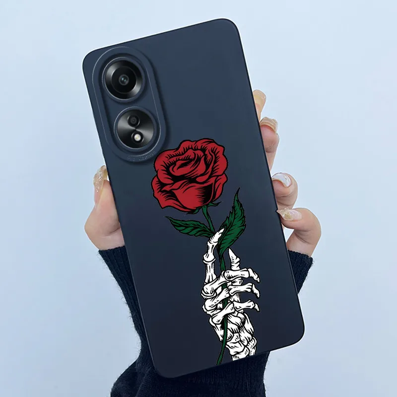 For OPPO A58 4G A38 A18 4G Phone Case CPH2577 CPH2579 CPH2591 Casing Soft Silicone Sweet Fashion Painted Flower Printed Cover