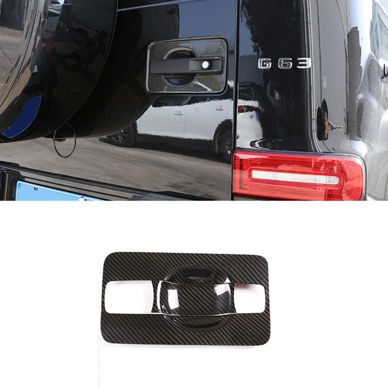 

For Mercedes Benz G-Class G63 G350 G500 2019-2022 Dry Carbon Fiber Car Rear Door Tailgate Handle Cover Trim Replacement Parts