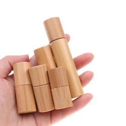 1/2/3/5/10ML Bamboo Wood Bottle Perfume Empty Oil Bottle Stainless Roll On Ball Perfume Aromatherapy Bottle Oil Roller Bottle