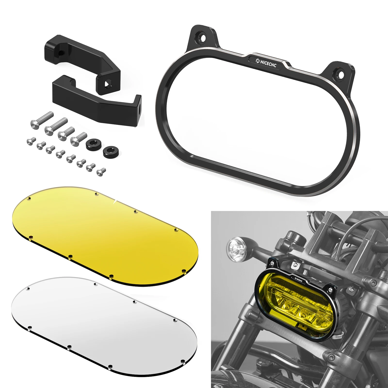 

Motorcycle Headlight Guard Cover for Harley Sportster S RH1250S 2021 2022 2023 2024 SportsterS Headlamp Lens Protector