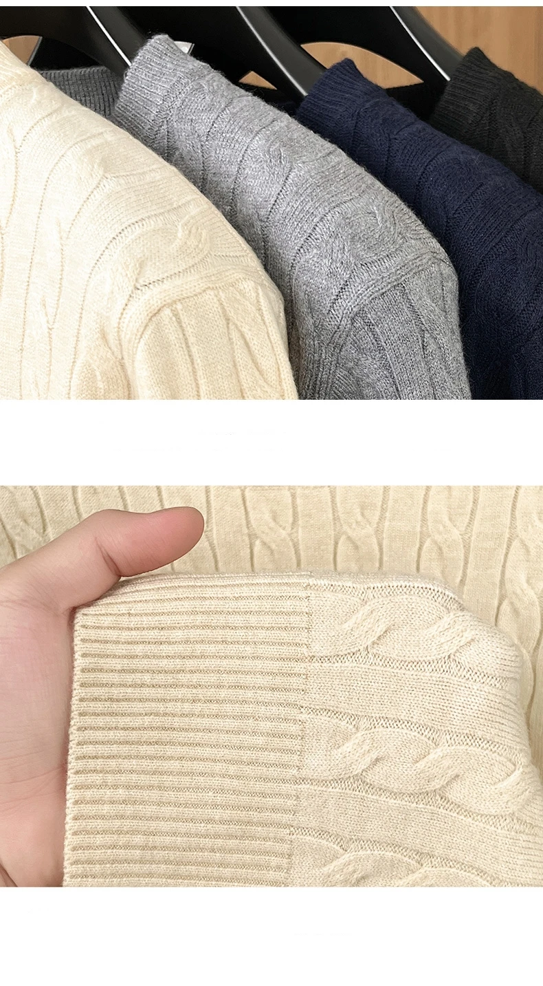 Luxus Pony Stickerei Männer Pullover Designer Marke Herbst Winter Neue Exquisite Zipper Paul Casual Komfort Rund Stricken Sweater – Detail 18